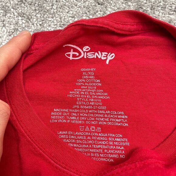 Disney Mickey Mouse Graphic T-Shirt Mens XL Red Crew Neck Cotton Casual Dad Tee - Picture 4 of 8